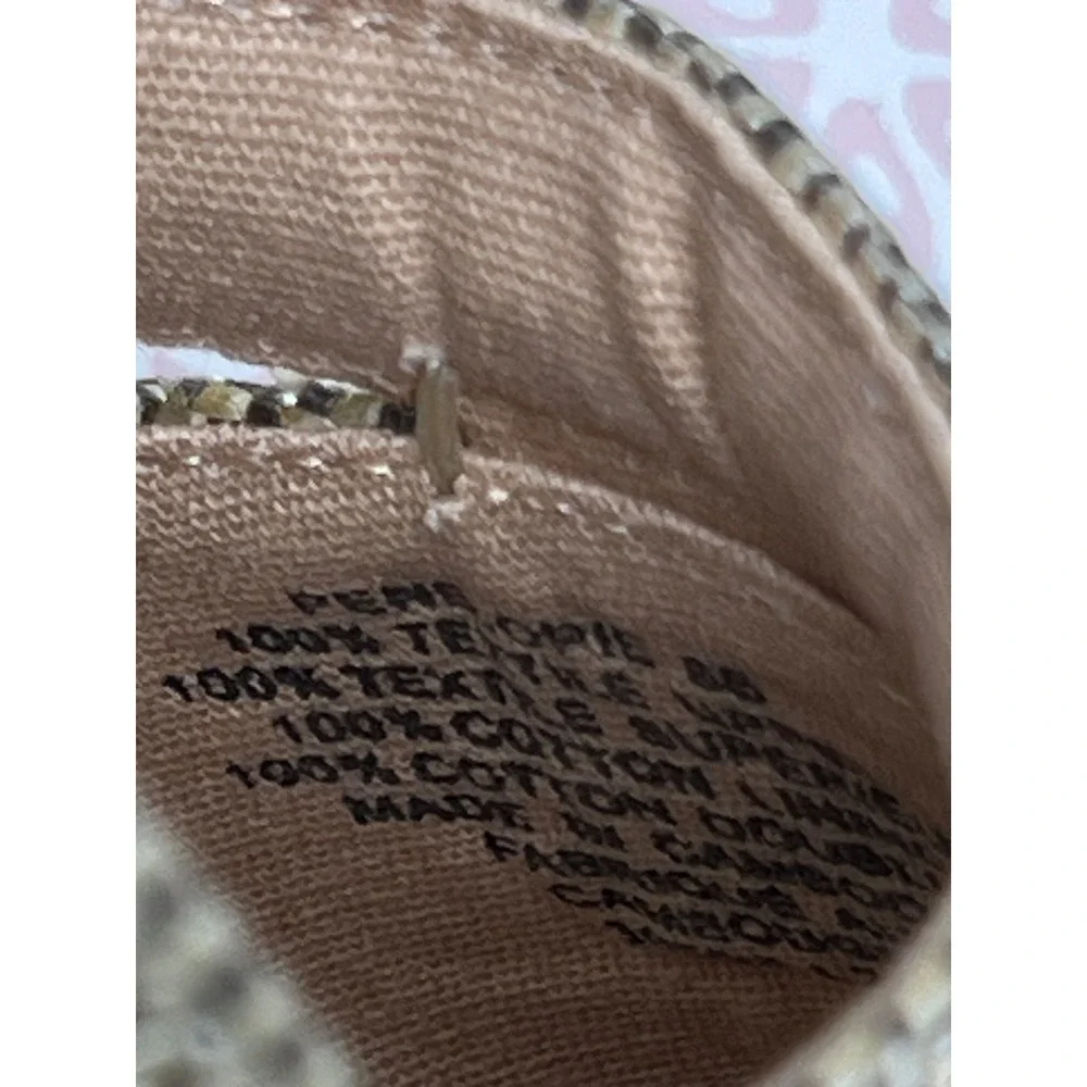 LAUREN Ralph Lauren Penelopie Espadrille Wedge Women 6 Silver Metallic Straw New